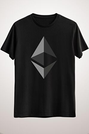 Unisex Siyah Ethereum Eth Cypto Currency Icon Classic T-shirt