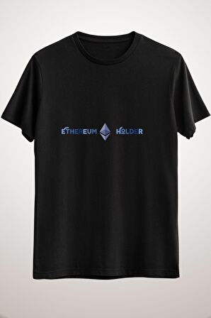 Unisex Siyah Ethereum Holder Design Classic T-shirt