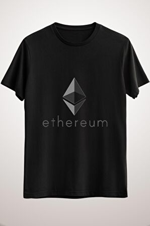 Unisex Siyah Etherium Essential T-shirt
