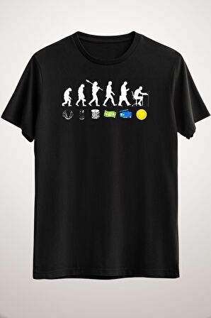 Unisex Siyah Evolution Of Money Classic T-shirt