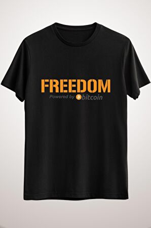 Unisex Siyah Freedom By Bitcoin Classic T-shirt