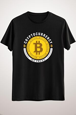 Unisex Siyah Golden Btc Bitcoin Cryptocurrency Token Bitcoin Long Sleeve T-shirt