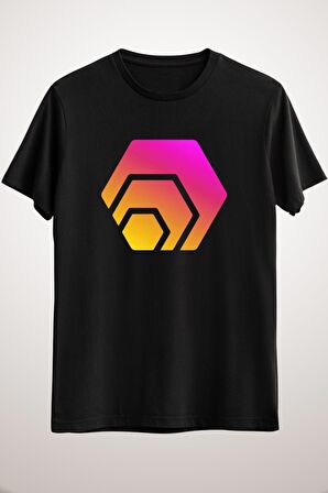 Unisex Siyah Hex Crypto Logo Classic T-shirt