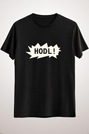Unisex Siyah Hodl Classic T-shirt