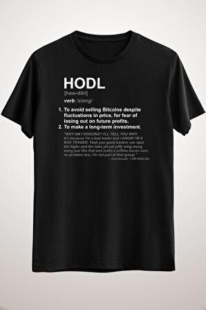 Unisex Siyah Hodl Classic T-shirt