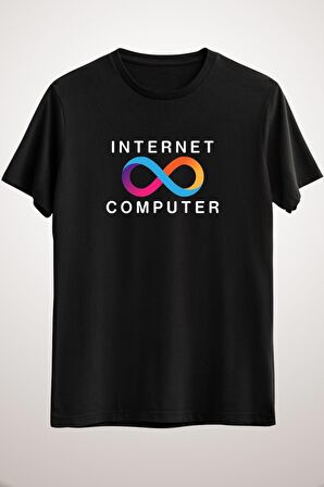 Unisex Siyah Internet Computer - Icp Essential T-shirt