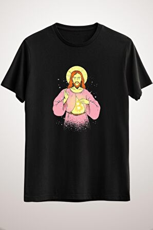 Unisex Siyah Jesus Christ Bitcoin Cryptocurrency Classic T-shirt
