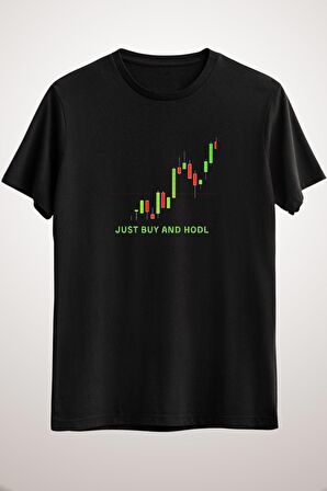 Unisex Siyah Just Buy And Hodl Classic T-shirt