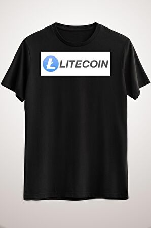 Unisex Siyah Litecoin Premium T-shirt