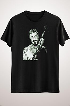 Unisex Siyah Mcafee Pump Classic T-shirt