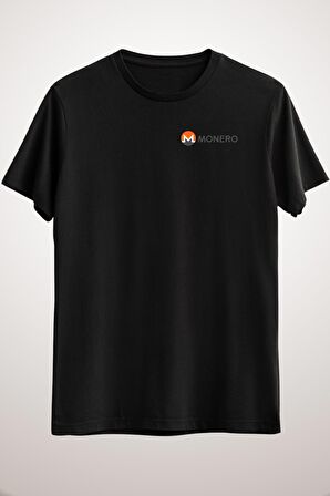 Unisex Siyah Monero Full Logo Classic T-shirt
