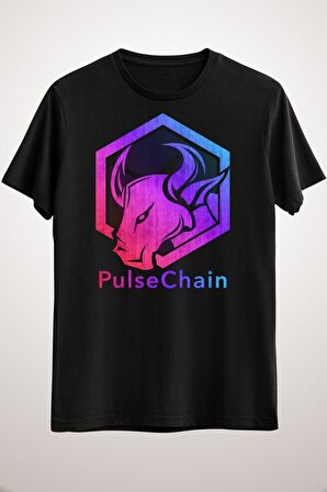 Unisex Siyah Pulsechain Pulse Chain Coin Crypto Bull Classic T-shirt