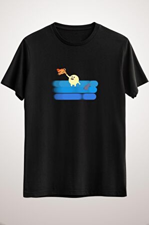 Unisex Siyah Rescue Classic T-shirt