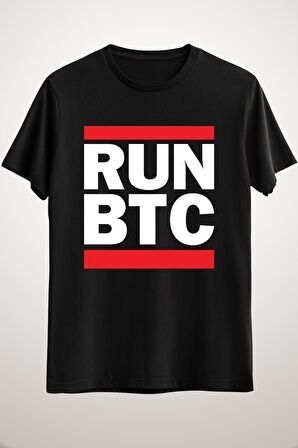 Unisex Siyah Run Btc Essential T-shirt