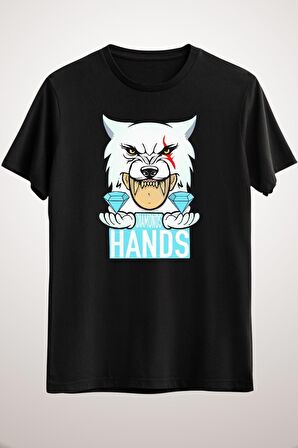 Unisex Siyah Saıtama Inu Dıamond Hands Classic T-shirt
