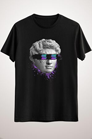 Unisex Siyah Solana Sol Blind Statue Crypto Modern Art Cryptocurrency Essential T-shirt