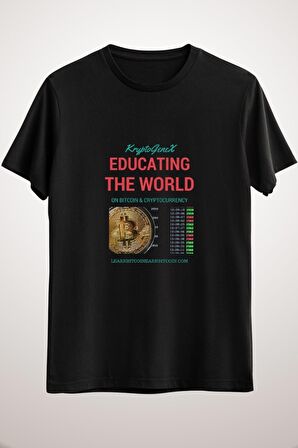 Unisex Siyah Teach The World About Bitcoin &amp; Crypto Classic T-shirt