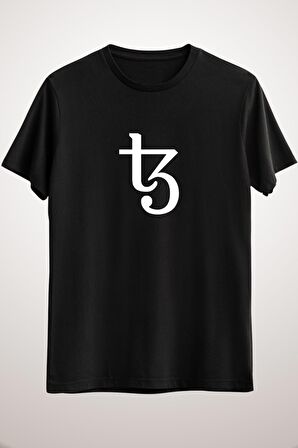 Unisex Siyah Tezos Premium T-shirt
