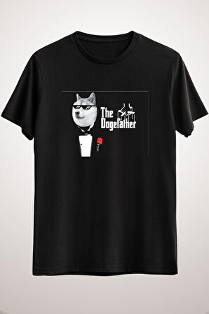 Unisex Siyah The Dogefather Dogecoin Cryptocurrency Blockchain Essential T-shirt