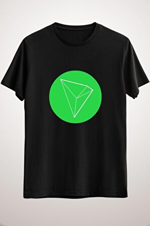 Unisex Siyah Tron Trx Crypto Currency Icon - Green Classic T-shirt