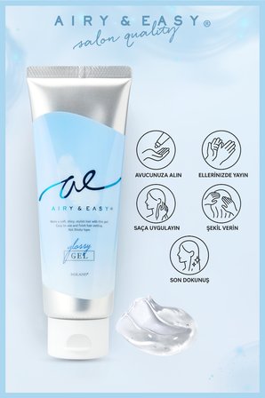 Airy & Easy Glossy Gel Parlak ve Güçlü Saç Şekillendirici