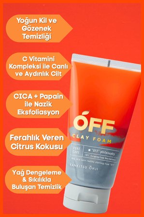 Kankitsu Ohji Off Arındırıcı Kil Özlü Akne & & Siyah Nokta Karşıtı Yüz Temizleme Köpüğü