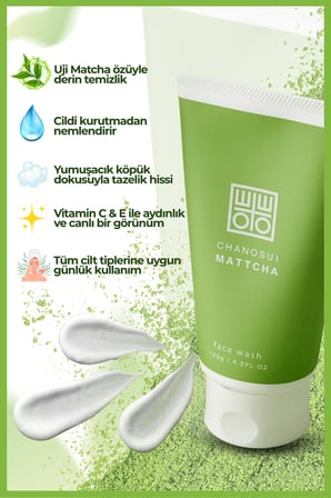 ChaNoSui Japon Matcha Özlü Akne ve Gözenek Temizleyici Canlandırıcı C&E Vitaminli Yüz Yıkama Köpüğü