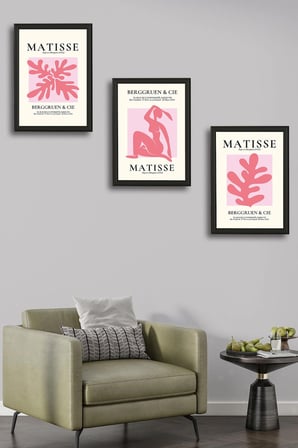 Henri Matisse 3'lü Alüminyum Çerçeveli Poster Seti - Önden Açılır A3 Açılır Kapanır Çerçeve Seti