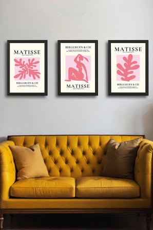 Henri Matisse 3'lü Alüminyum Çerçeveli Poster Seti - Önden Açılır A3 Açılır Kapanır Çerçeve Seti