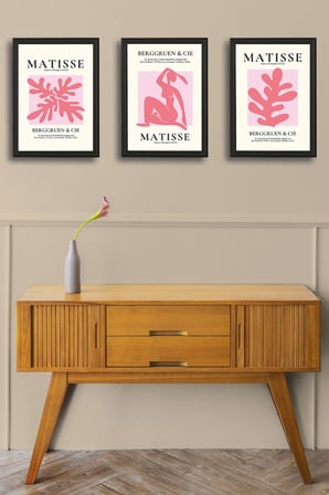 Henri Matisse 3'lü Alüminyum Çerçeveli Poster Seti - Önden Açılır A3 Açılır Kapanır Çerçeve Seti