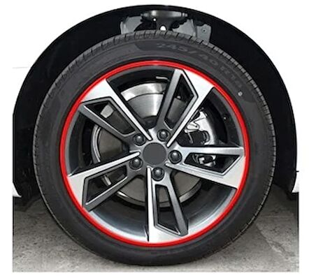 Carub Araba Jant Fitili Lastik Jant Trim Bandı 8 Metre KIRMIZI