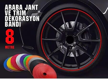 Carub Araba Jant Fitili Lastik Jant Trim Bandı 8 Metre SARI