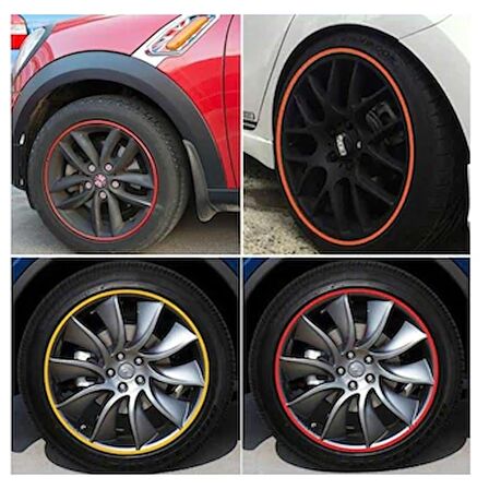 Carub Araba Jant Fitili Lastik Jant Trim Bandı 8 Metre SARI