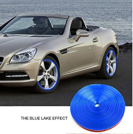 Carub Araba Jant Fitili Lastik Jant Trim Bandı 8 Metre MAVİ