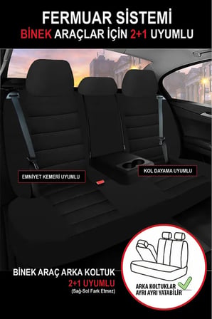 Mitsubishi Asx 1.8 Dı-d Dohc Mıvec (150 Hp) 4wd 2010 CARBON Serisi UYUMLU KETEN OTO KOLTUK KILIFI SİYAH