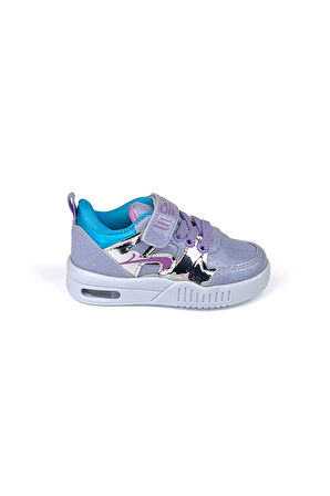 Kız Bebe Lila Işıklı Cırtlı Sneaker Spor Ayakkabı
