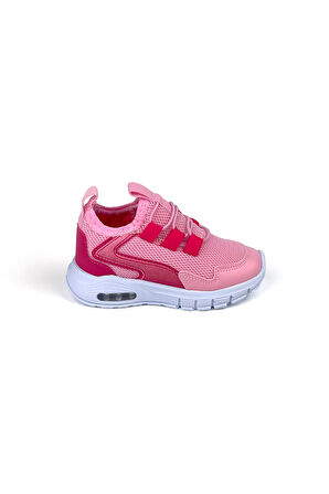 Kız Bebe Çocuk Fuşya Işıklı Bağcıksız Rahat Kalıp Sneaker Spor Ayakkabı