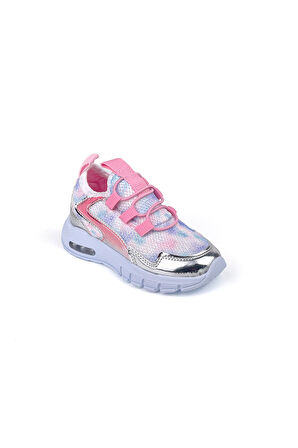 Kız Bebe Pembe Işıklı Bağcıksız Rahat Kalıp Sneaker Spor Ayakkabı