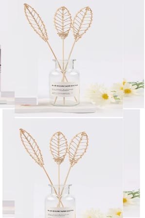3 Tek Adet 3 Model Aromaterapi Koku Dağıtıcı Rattan Şişe Ahşap Difüzör Çubuk (spiral-yaprak-dalgalı)