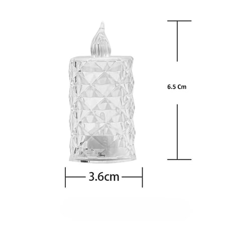Led Mum Şeffaf Kristal Led Mum Pilli Alevsiz Çay Mumu Düğün Doğum Günü Ortam Işığı Midi