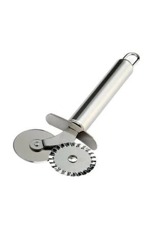 Çift Başlı Metal Pizza Kesici Ve Hamur Ruleti