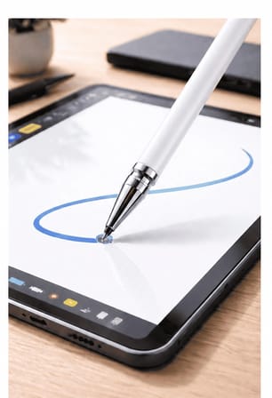 Samsung A8 (2018) Uyumlu Dokunmatik Stylus Kalem Disk Uçlu Hassas Beyaz Tablet Telefon Çizim Kalemi