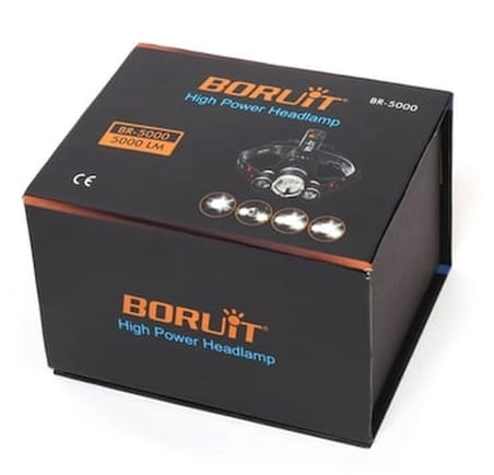 Boruit T6 Kafa Feneri 5000 Lumens 3xcree Xm-t6+2r5 Lamba Led Kamp Lambası