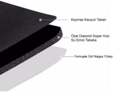 Süper Su Emici Kaymaz Tabanlı Banyo Paspası ( 40x60 )cm