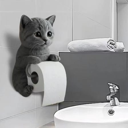 Kedi Tasarımlı Tuvalet Kağıtlığı
