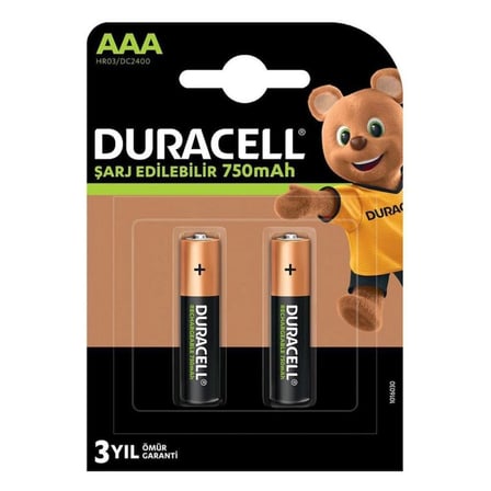 Duracell 1.2v 750 Mah Aaa Şarjlı Kalem Pil 2li