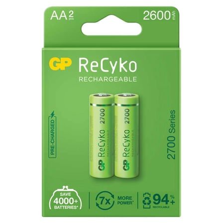 Gp Recyko 2600Mah Aa Şarj Edilebilir Kalem Pil 2'Li Paket