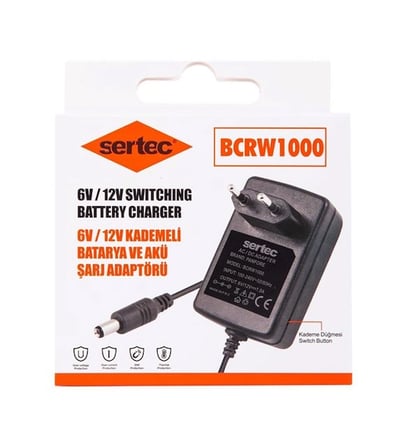 Sertec Bcrw1000 6V/12V 1A Kademeli Batarya Ve Akü Şarj Adaptörü