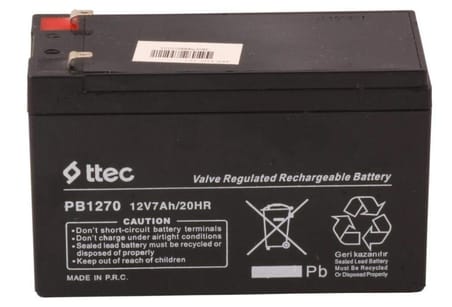 Ttec 12v 7 Ah Kuru Bakımsız Akü