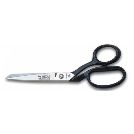 Rıza A4115-7 Tekstil / Yatık Regula Makası Makası No: 7 İnç / 17,78 Cm - Nikel Kaplama, Siyah Saplı